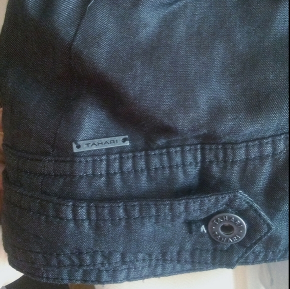 TAHARI BLACK TENCEL DENIM JACKET - Picture 5 of 6